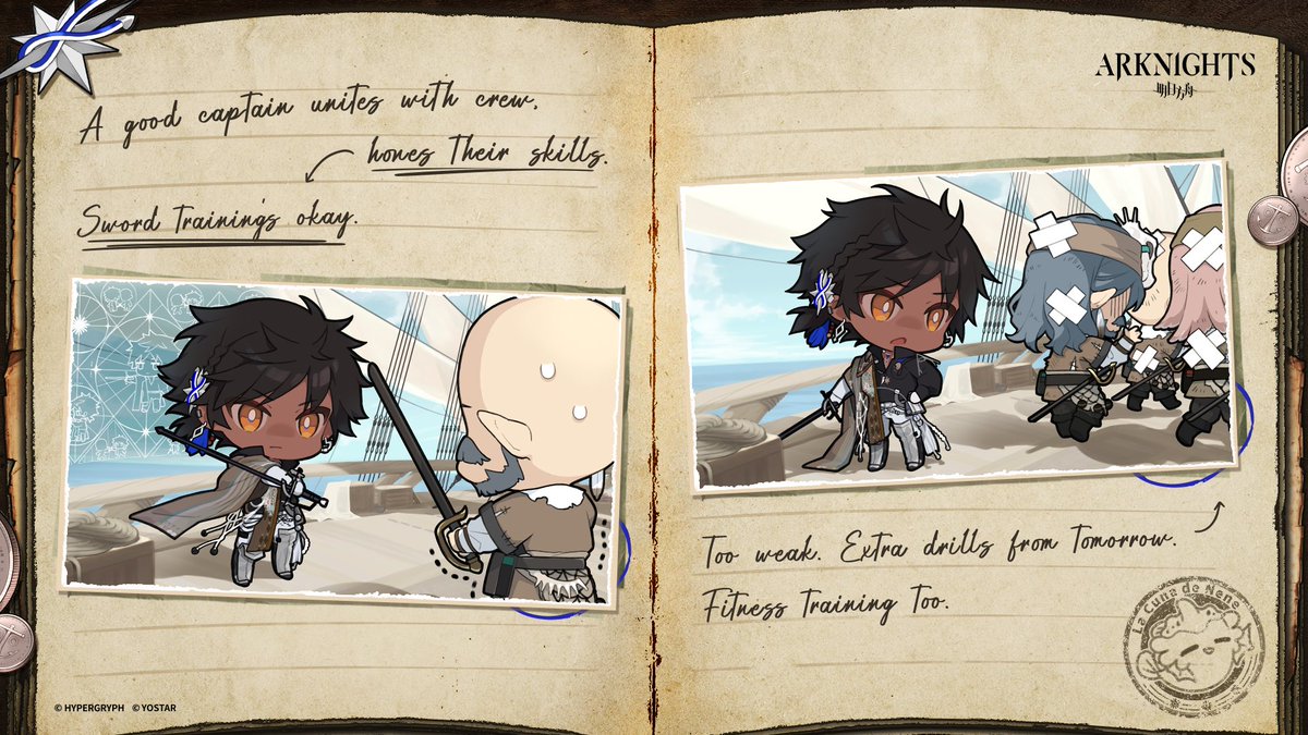 🧭CAPTAIN'S LOG - Guidance🧭

Starting out as a captain, Thorns is still adjusting to his new role.

Sword training is showing some results, but it's not enough yet. With more effort, La Cuna de Nene will be stronger, though the cries will probably continue.

Artist info: