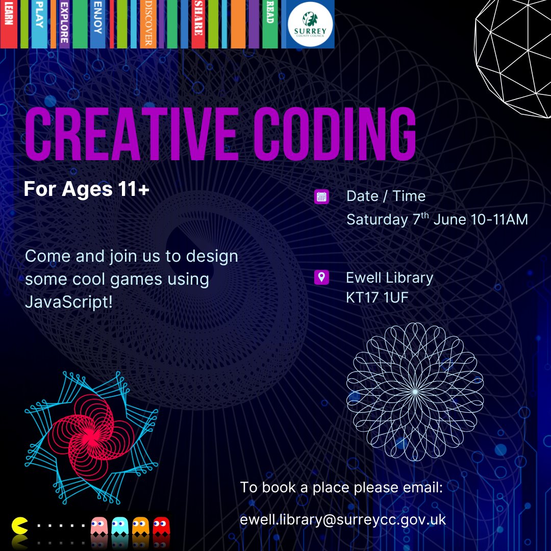 EwellLib's tweet image. ๐ฎโจ Unleash your creativity with code!
Join our Creative Coding Workshop where kids aged 11+ will design and build their very own #JavaScriptGames from scratch. Fun, learning, and imagination all in one!
#CreativeCoding #KidsWhoCode #STEMFun #CodeWithUs #FutureProgrammers