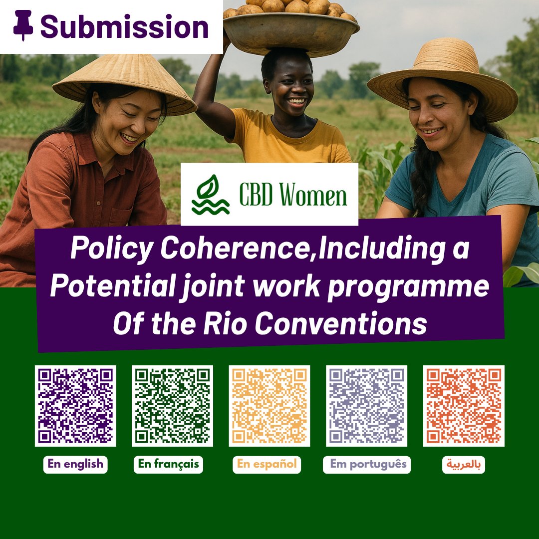 CBD Women's Caucus (@cbd_wc) on Twitter photo 📢🌿 As Biodiversity Month wraps up! The #CBDWomensCaucus is happy to share key inputs submitted back in April, The submission will contribute to the discussions at the upcoming #SBSTTA27
🔗 Read more: shorturl.at/SToJF
<a href="/UNBiodiversity/">UN Biodiversity</a> 📢🌿 As Biodiversity Month wraps up! The #CBDWomensCaucus is happy to share key inputs submitted back in April, The submission will contribute to the discussions at the upcoming #SBSTTA27
🔗 Read more: shorturl.at/SToJF
<a href="/UNBiodiversity/">UN Biodiversity</a>