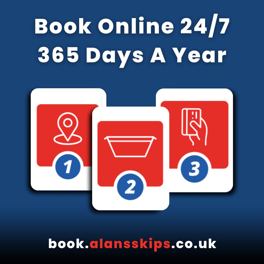 📢 Skip the stress, not the mess! Our quick and easy online booking makes the process a breeze. Get your skip today book.alansskips.co.uk

#SkipHire #WasteManagement #Wrexham #Chester #NorthWest #AffordableSkipHire