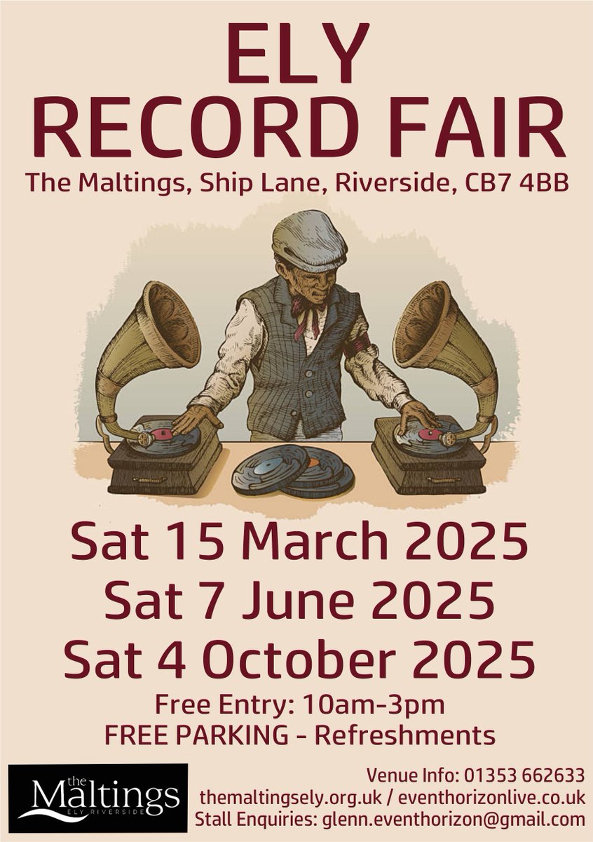 Event Horizon Live (@eventhorizonli1) on Twitter photo This Saturday <a href="/themaltingsely/">TheMaltingsely</a>
#Ely #recordfair #vinylcommunity #vinylrecords #CDS #freeentry This Saturday <a href="/themaltingsely/">TheMaltingsely</a>
#Ely #recordfair #vinylcommunity #vinylrecords #CDS #freeentry