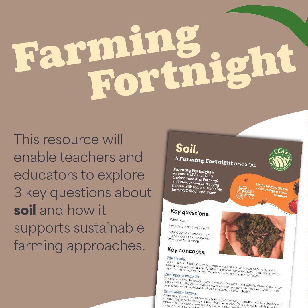 Let’s dig into the importance of soil this #FarmingFortnight! 🪱

Healthy soil is the foundation of sustainable farming, supporting everything from crop growth to water retention &amp; biodiversity.

Find out more &amp; get involved in practical activities 👇countrysideclassroom.org.uk/resources/1851