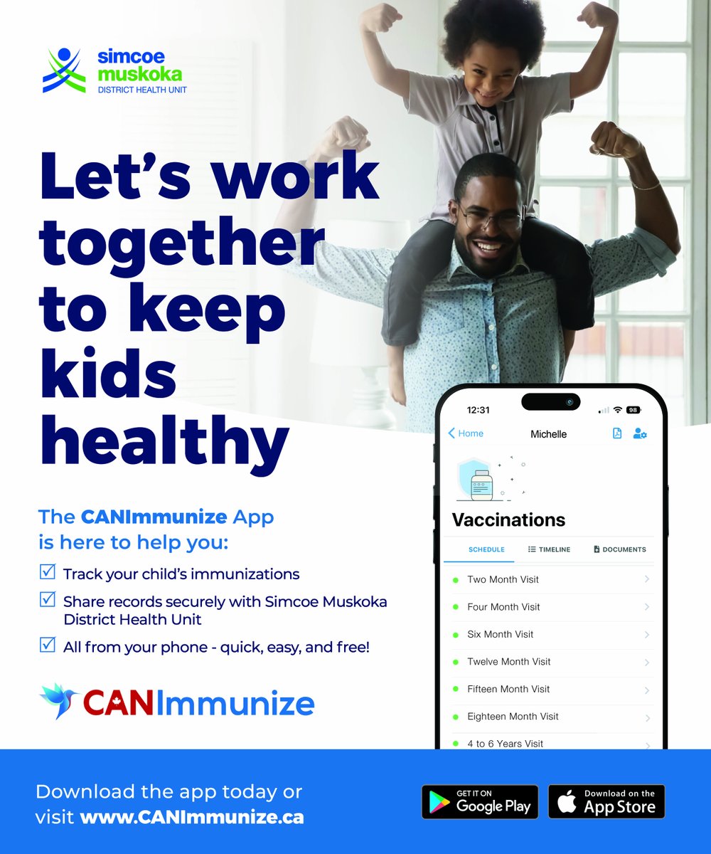Hey Parents! Keep track of your child’s immunizations easily with the CANImmunize App! Try it today: smdhu.org/CANImmunize