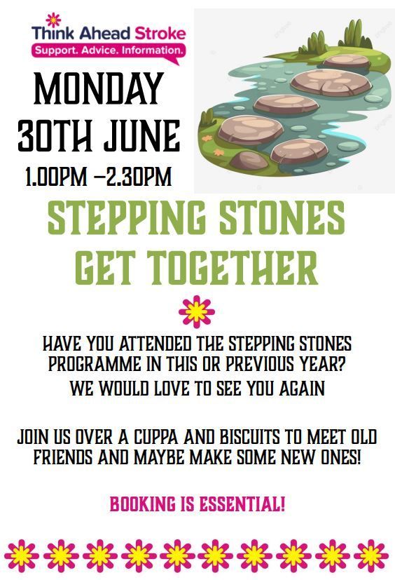 🚶‍♂️ Stepping Stones Get Together 🚶‍♂️

Join us for an informal catch up with your peers!

☎ Booking is essential - Please call 01942 824888 to book yourself a place.