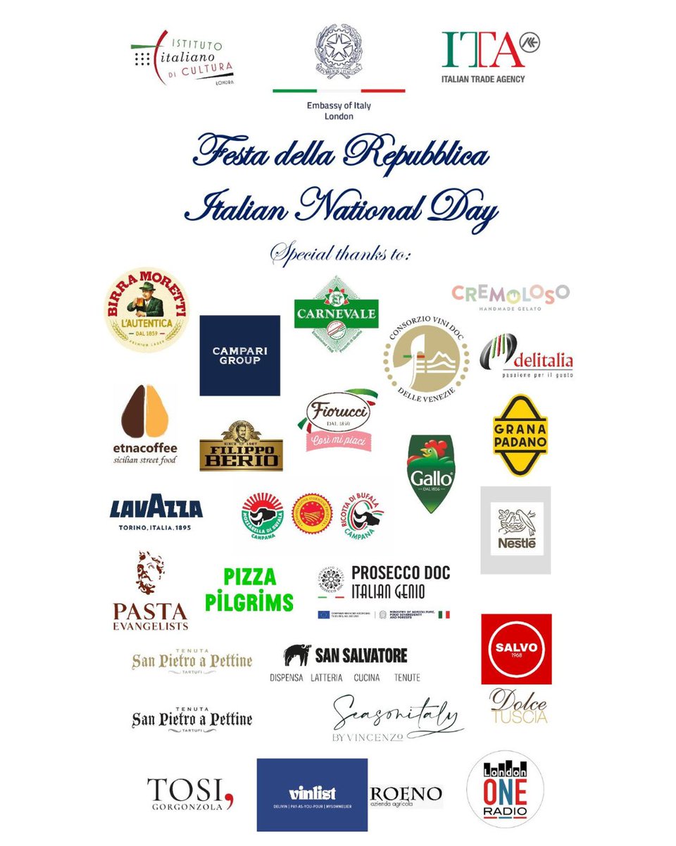 We’re proud to support National Italian Day and honoured to be a sponsor of the official celebration hosted by the Italian Embassy in London.

Grazie mille to the @italyinuk for this wonderful initiative.

#ItaliaDay #ItalianNationalDay #RisoGallo #ItalyInUK #MadeInItaly