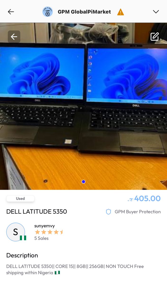therealsunyemvy's tweet photo. Selling Item on GPM (Global Pi Market) π£
Item: DELL LATITUDE 5350
Price: 405 Pi only
Seller: sunyemvy
Global Delivery π (free shipping within Nigeriaπ³π¬)
Order now!
@PiCoreTeam
#PiNetwork #GPM #SupportPiEcosystem https://t.co/flLjAtf6Oc