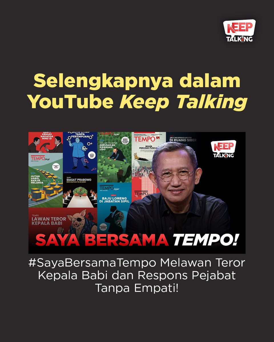 k_eeptalking's tweet photo. Tantangan pers di tengah krisis demokrasi RI.

#KeepTalking #EepSaefullohFatah #Represi #Pers #AJI #RWB #Tempo #Intimidasi #MembugarkanDemokrasi #BocorAlus #KangEep #KangEepBicara https://t.co/mimYENligJ