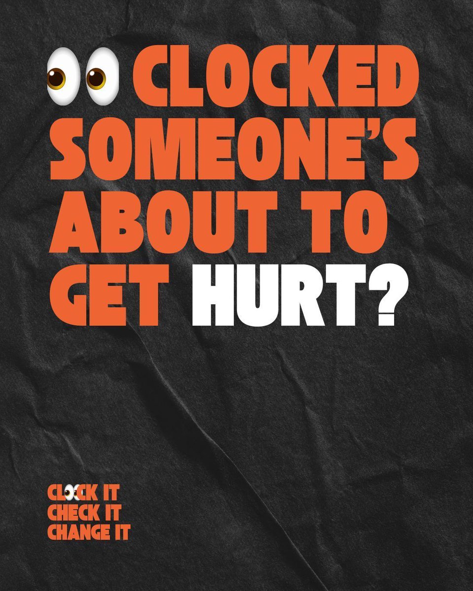Kent & Medway Violence Reduction Unit (VRU) (@kentvru) on Twitter photo 🚨 Day 3 of our new Active Bystander campaign🚨 
Clocked someone's about to get hurt? 
It's easy to pretend you never saw it...
Take a second look...
Telling a trusted adult might stop someone getting hurt.
#SaferTogether
#ClockitCheckitChangeit 🚨 Day 3 of our new Active Bystander campaign🚨 
Clocked someone's about to get hurt? 
It's easy to pretend you never saw it...
Take a second look...
Telling a trusted adult might stop someone getting hurt.
#SaferTogether
#ClockitCheckitChangeit