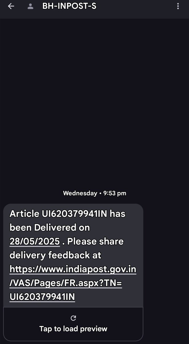 NsgAlvin's tweet photo. @IndiaPostOffice My article shows “delivered” but I haven’t received it. It’s been 6 days, and neither your customer care nor regional post office is resolving the issue. What kind of service is this
#IndiaPost
#delaydelivery
@IndiaPostOffice @rsprasad @IPPBOnline https://t.co/bPfVRftPEd