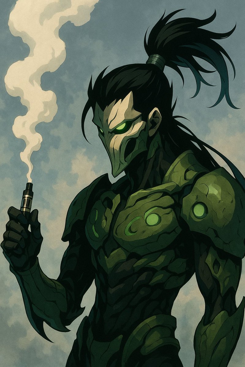 MEGAWEED_420's tweet photo. Bio-Samurai forgot his blade, but his vape is lethal. ☠️💨⚔️

#MEGAWEED #CryptoMeme #420Life #BioSamurai #THCLabs #AnimeMeme #Web3 #MemeCoin #Cardano $ADA #DeFi #StonerTech #SoloLevelingStyle #DegenFi #ThChrona https://t.co/LZYGmSS0Kb