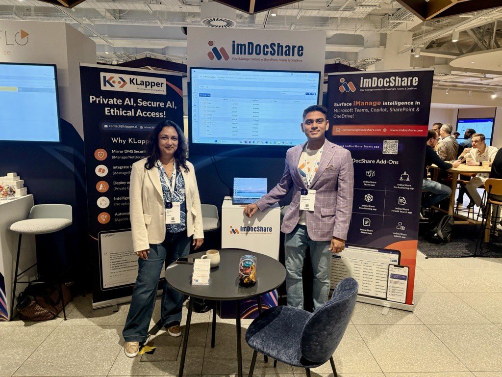 imDocShare's tweet photo. Catch up with our team at iManage ConnectLive London!

#ConnectLive #iManage #imDocShare #LegalTech #Microsoft365 #Governance #SharePoint #TeamsIntegration #DigitalTransformation #LegalInnovation https://t.co/nQpEcV2sFH
