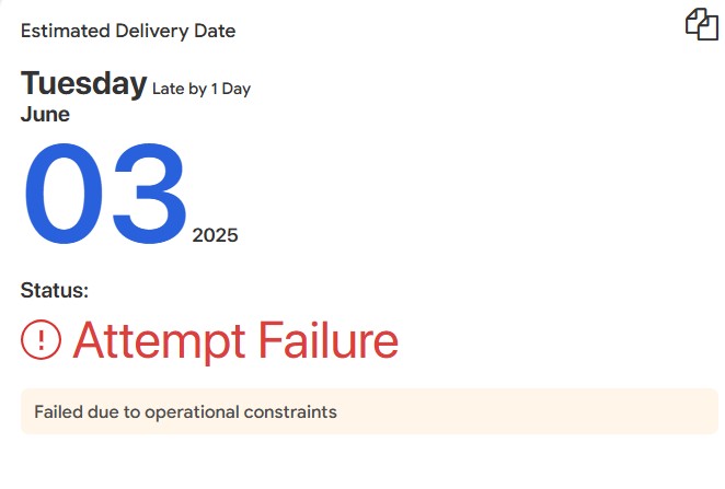 Sanoop_2255's tweet photo. @havellsindia, I placed a prepaid order for a beard trimmer via the Havells One app on 29th May. It was supposed to be delivered by 3rd June,but @ShiprocketIndia shows "Attempt Failure due to operational constraints".No update yet.Pls Assist
Order ID: 146714856
@ShiprocketCare https://t.co/UvrUe9LZyg