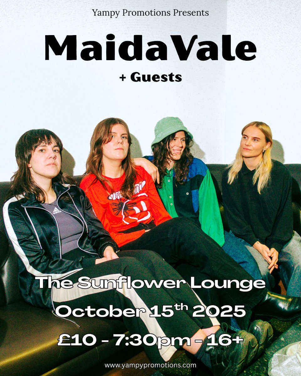 Yampy Promotions present Swedish psych rockers <a href="/maidavaleband/">MaidaVale</a> at The Sunflower Lounge on October 15th.

Tickets on sale now - skiddle.com/whats-on/Birmi…