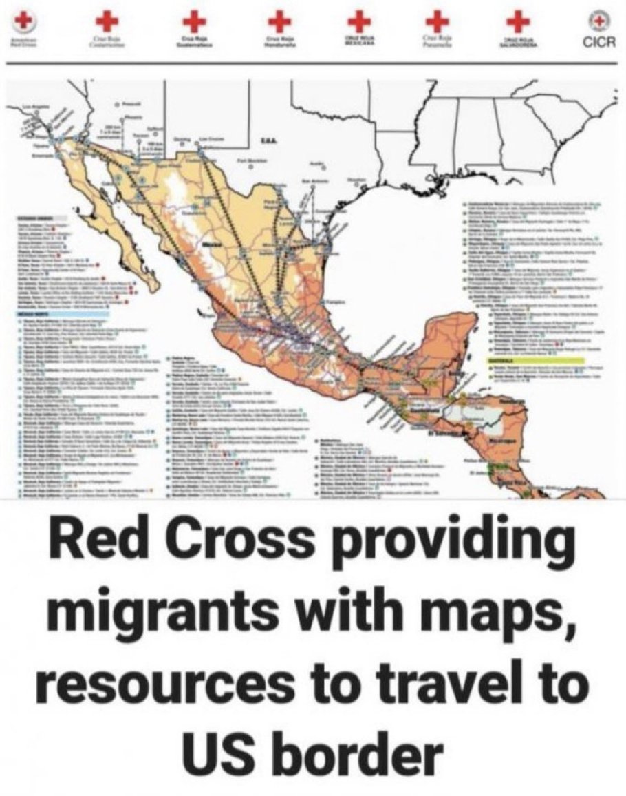 Never forget that the Red Cross supports criminal migration, drug cartel funding, drug trafficking and human trafficking.