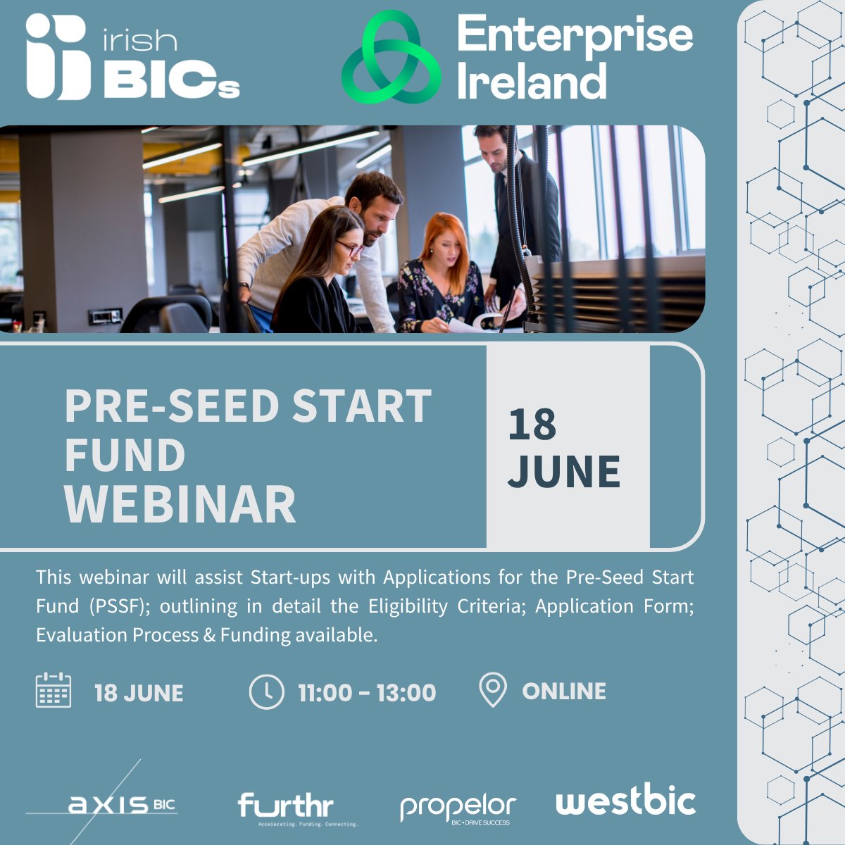 WestBIC (@west_bic) on Twitter photo 🌟 Exciting News! Join us for a workshop on the Pre-Seed Start Fund! 🚀💡
🗓️ Date: 18th June
⏰ Time: 11am
📍 Register here to secure your spot: lnkd.in/ewBQztN3
#PreSeedStartFund #StartupInnovation #Workshop
<a href="/propelorbic/">Propelor BIC (the new name for South East BIC)</a> <a href="/Furthr_ie/">Furthr</a> <a href="/AxisBic/">AxisBIC</a> <a href="/Entirl/">Enterprise Ireland</a> 🌟 Exciting News! Join us for a workshop on the Pre-Seed Start Fund! 🚀💡
🗓️ Date: 18th June
⏰ Time: 11am
📍 Register here to secure your spot: lnkd.in/ewBQztN3
#PreSeedStartFund #StartupInnovation #Workshop
<a href="/propelorbic/">Propelor BIC (the new name for South East BIC)</a> <a href="/Furthr_ie/">Furthr</a> <a href="/AxisBic/">AxisBIC</a> <a href="/Entirl/">Enterprise Ireland</a>