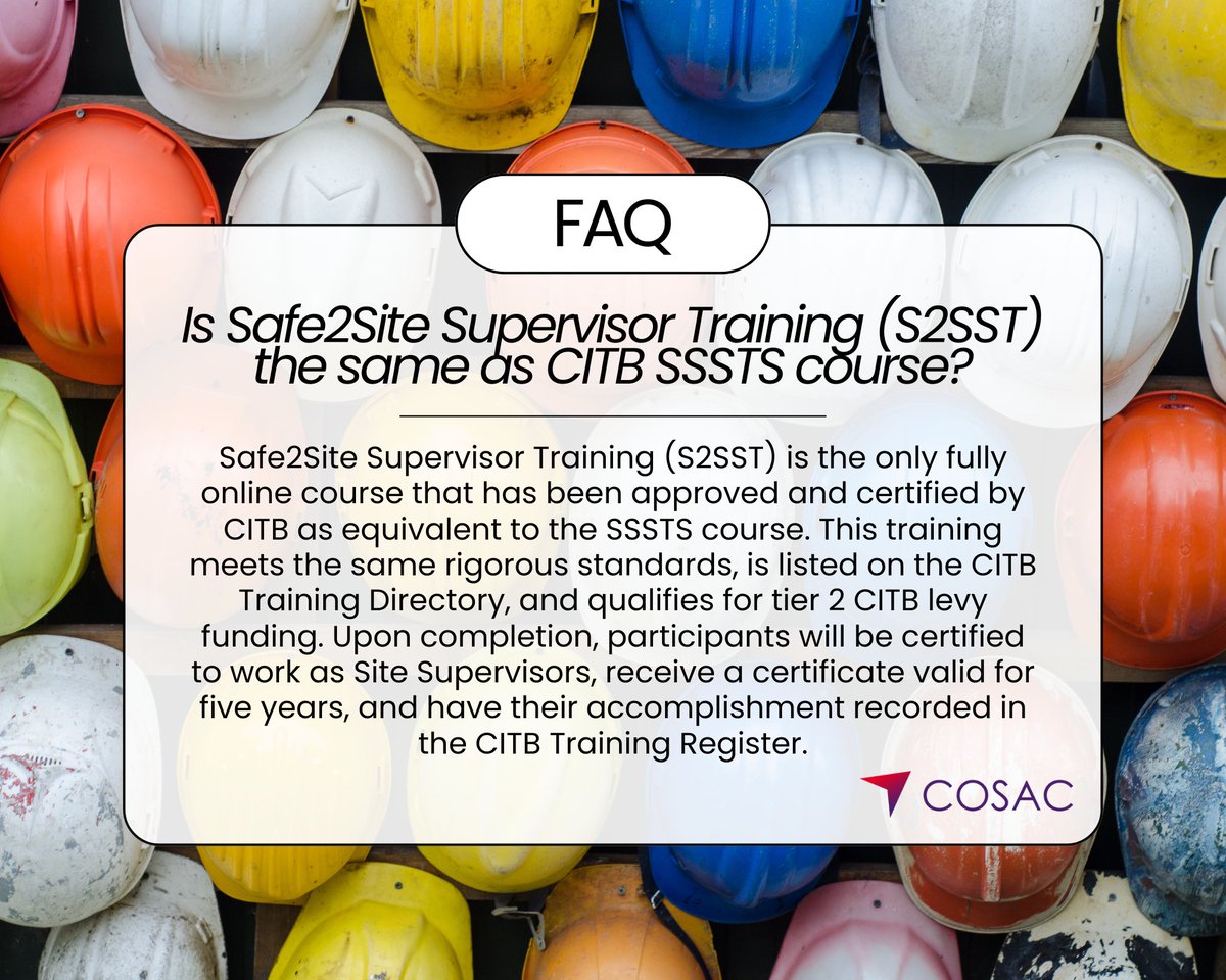 Wondering how COSAC’s online courses work?

We break it all down - from enrolment to certification.

Explore how we help thousands upskill in construction:

🔗 cosac.co.uk

#HowItWorks #COSACCourses
#ConstructionCareers #OnlineTraining #FAQFriday
