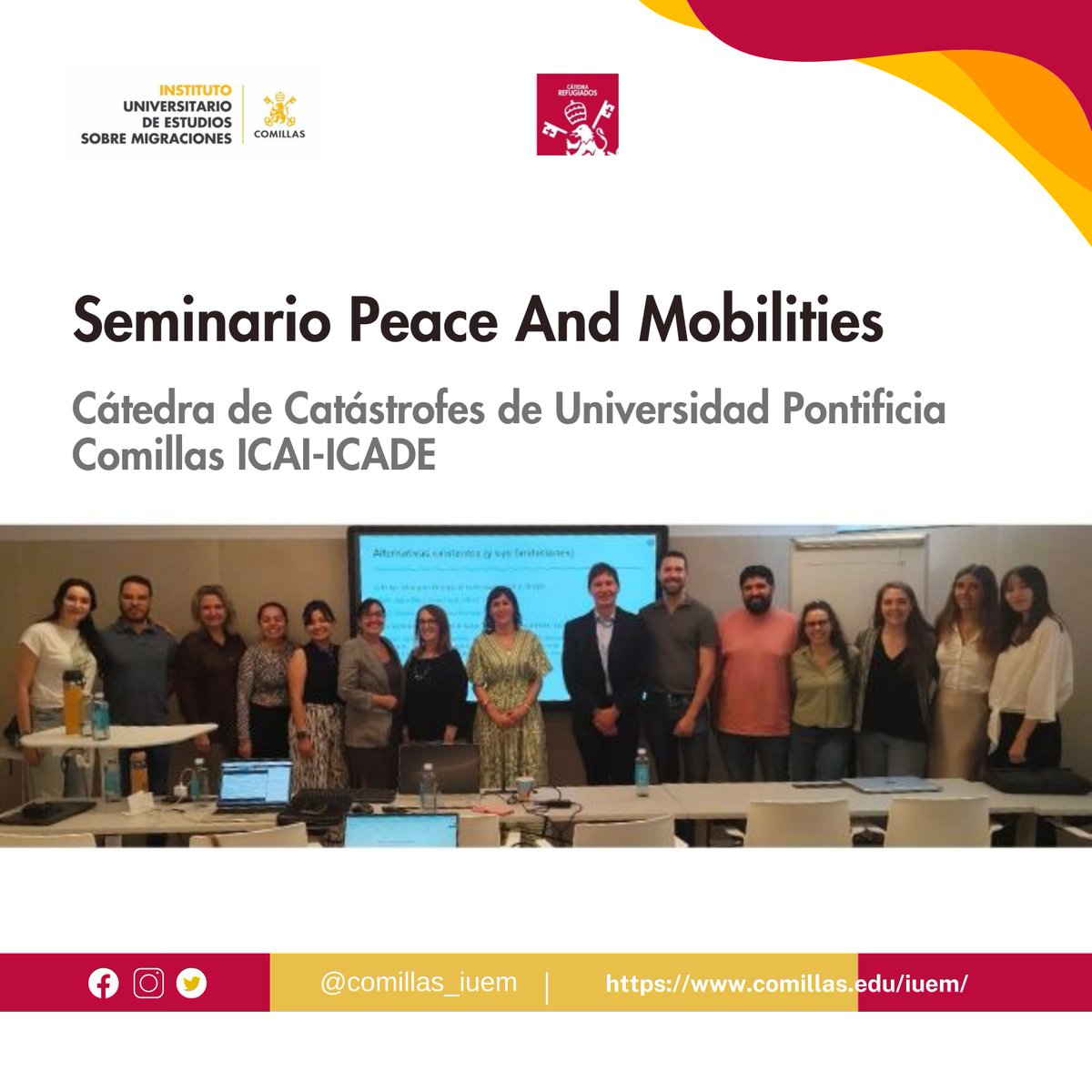 🌍💬 Desde la Cátedra de Catástrofes de la Universidad Pontificia Comillas ICAI-ICADE, organizamos un seminario y espacio de diálogo con nuestros compañeros del proyecto #PeaceAndMobilities.

#MigracionesClimáticas #CátedraDeCatástrofes #CambioClimático #MovilidadesHumanas