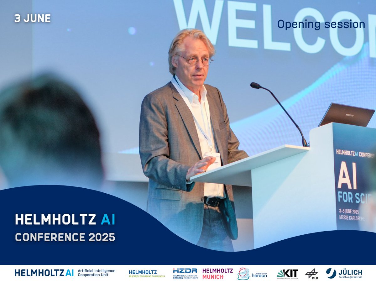 helmholtz_ai's tweet image. 🚀 DAY ONE of #HAICON25: The largest AI-focused event of the Helmholtz Association kicked off yesterday! Opening remarks by KIT President Jan S. Hesthaven & Fabian Theis, plus a brilliant keynote by Michael Bronstein - an inspiring start. 🙌