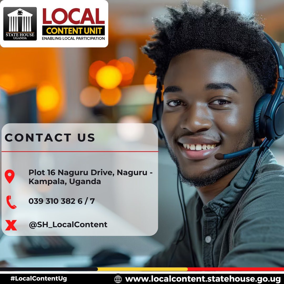 Kamukama פרדי1🇺🇬 (@kamukamafredie1) on Twitter photo The State House Local Content Unit <a href="/SH_LocalContent/">State House Local Content Unit</a> ensures Ugandan businesses are at the center of key national projects.
#LocalContentUg The State House Local Content Unit <a href="/SH_LocalContent/">State House Local Content Unit</a> ensures Ugandan businesses are at the center of key national projects.
#LocalContentUg
