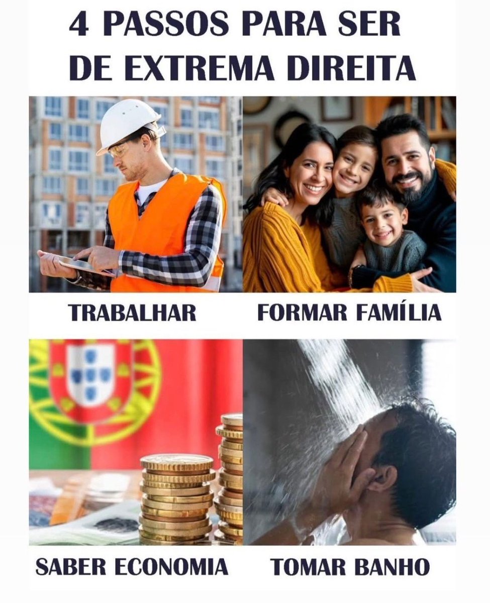 Os 4 passos para ser extrema esquerda, é só adicionar a palavra "não" antes