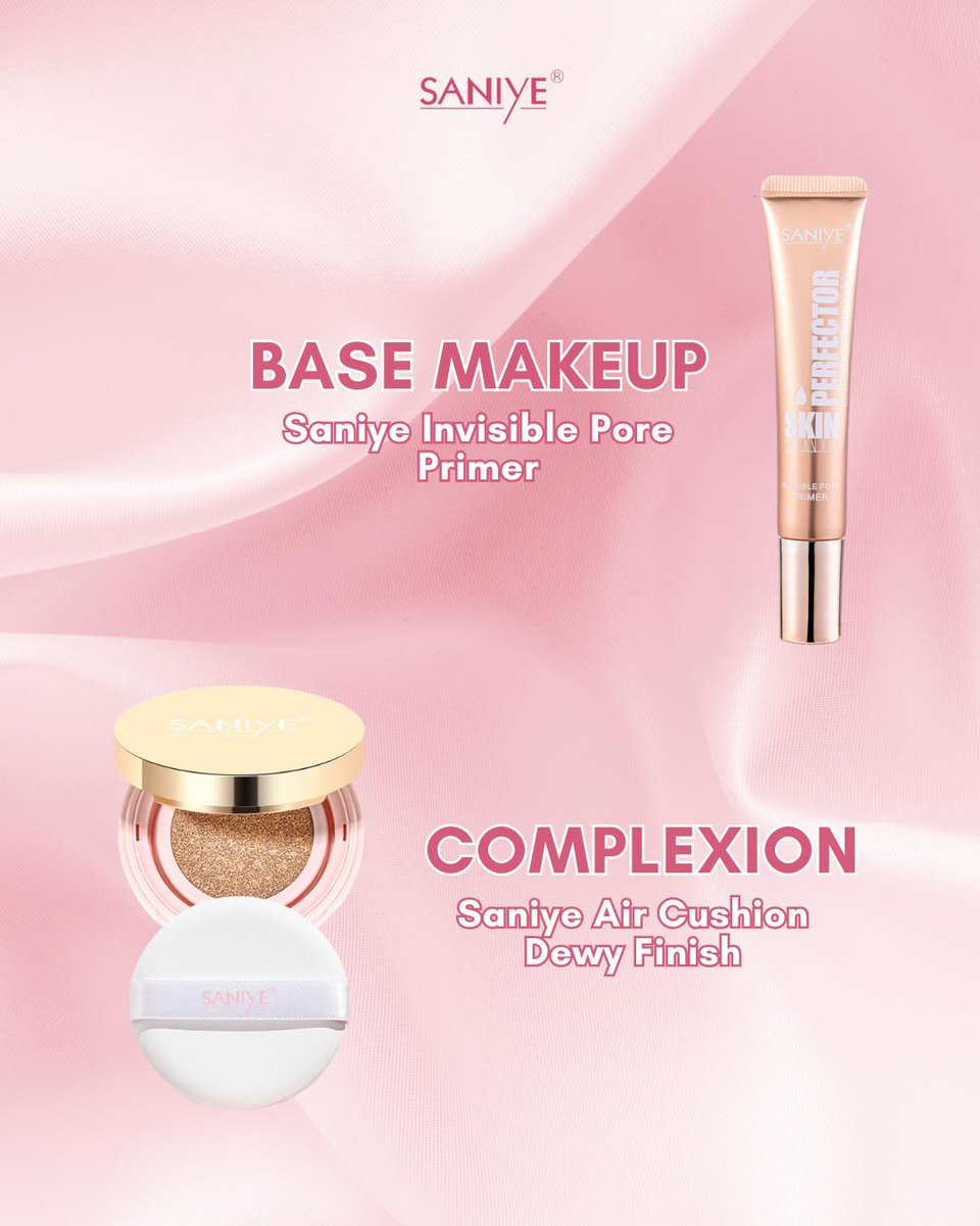 saniye_official's tweet photo. 𝐃𝐔𝐎 𝐂𝐎𝐌𝐁𝐎 𝐌𝐀𝐔𝐓

Cushion bagus tanpa primer tuh ibarat selfie tanpa lighting, alias kurang mantul!

Primer bantu nge-blur pori-pori dan bikin makeup nempel tahan lama, sementara cushion kasih finish glowing🔥🔥

#SaniyeCosmetics #BeautyFromWithin #CantikDenganSaniye https://t.co/zrTgK8kwVk