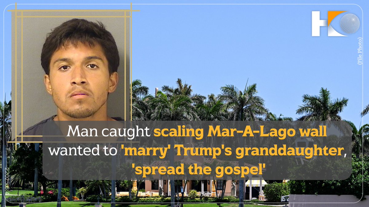 HKeye_'s tweet image. Anthony Thomas Reyes, 23, was arrested after allegedly attempting to force his way in Donald Trump’s Mar-a-Lago estate. He claimed that he wanted to “spread the gospel” and marry Trump’s granddaughter Kai on June 3. 
#HKeye  #DonaldTrump #Trump #maralago #Kai #FloridaVibes