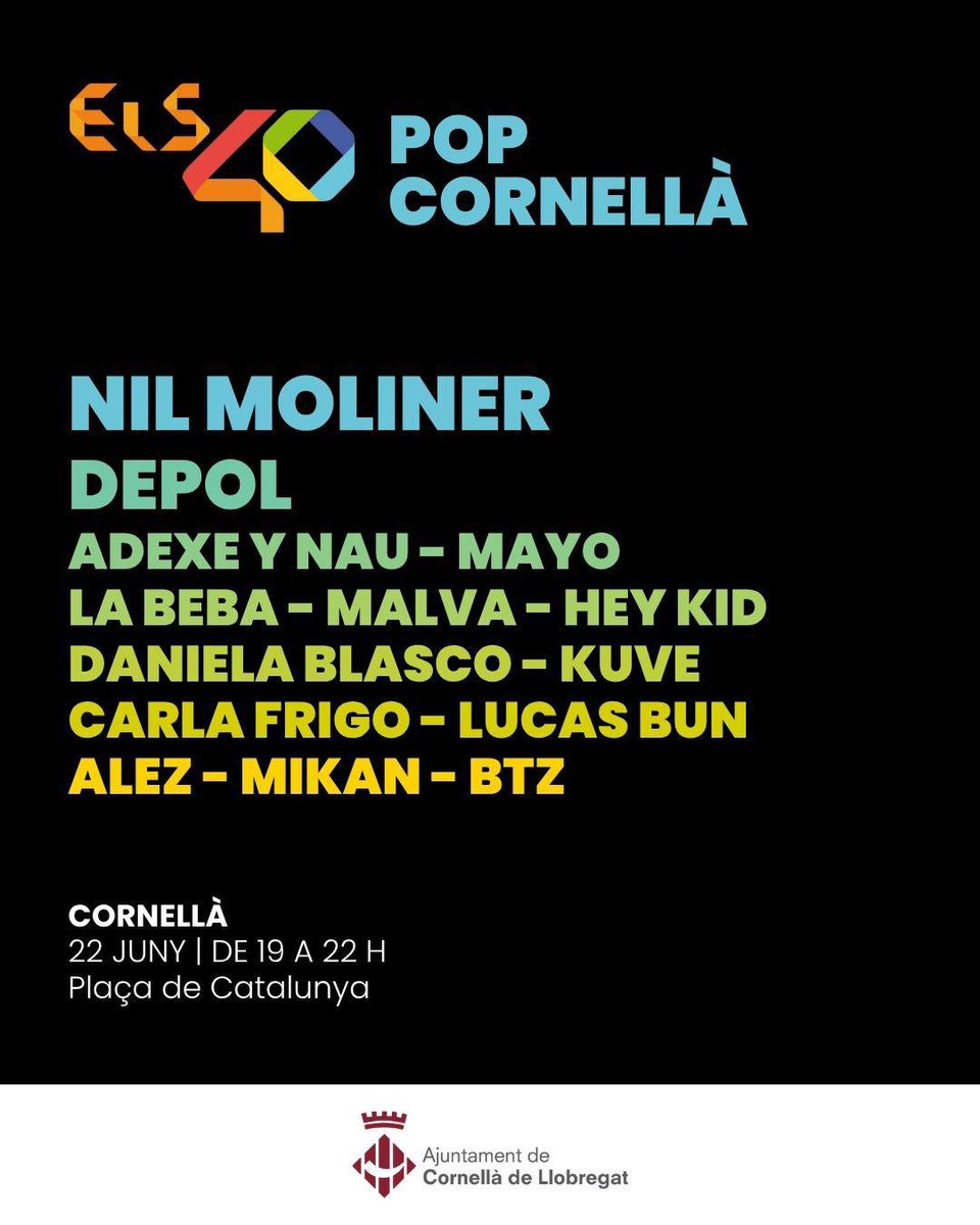 FALTAN 2 SEMANAS 🔴 Llegan nuestros festivales del #Corpus2025.
El miércoles 18 #Los40PopToledo y el domingo 22 #Els40PopCornellà.
Las dos citas con acceso libre y gratuito. 
<a href="/LOS40CLM/">LOS40 CLM</a> <a href="/Els40_/">ELS40</a>