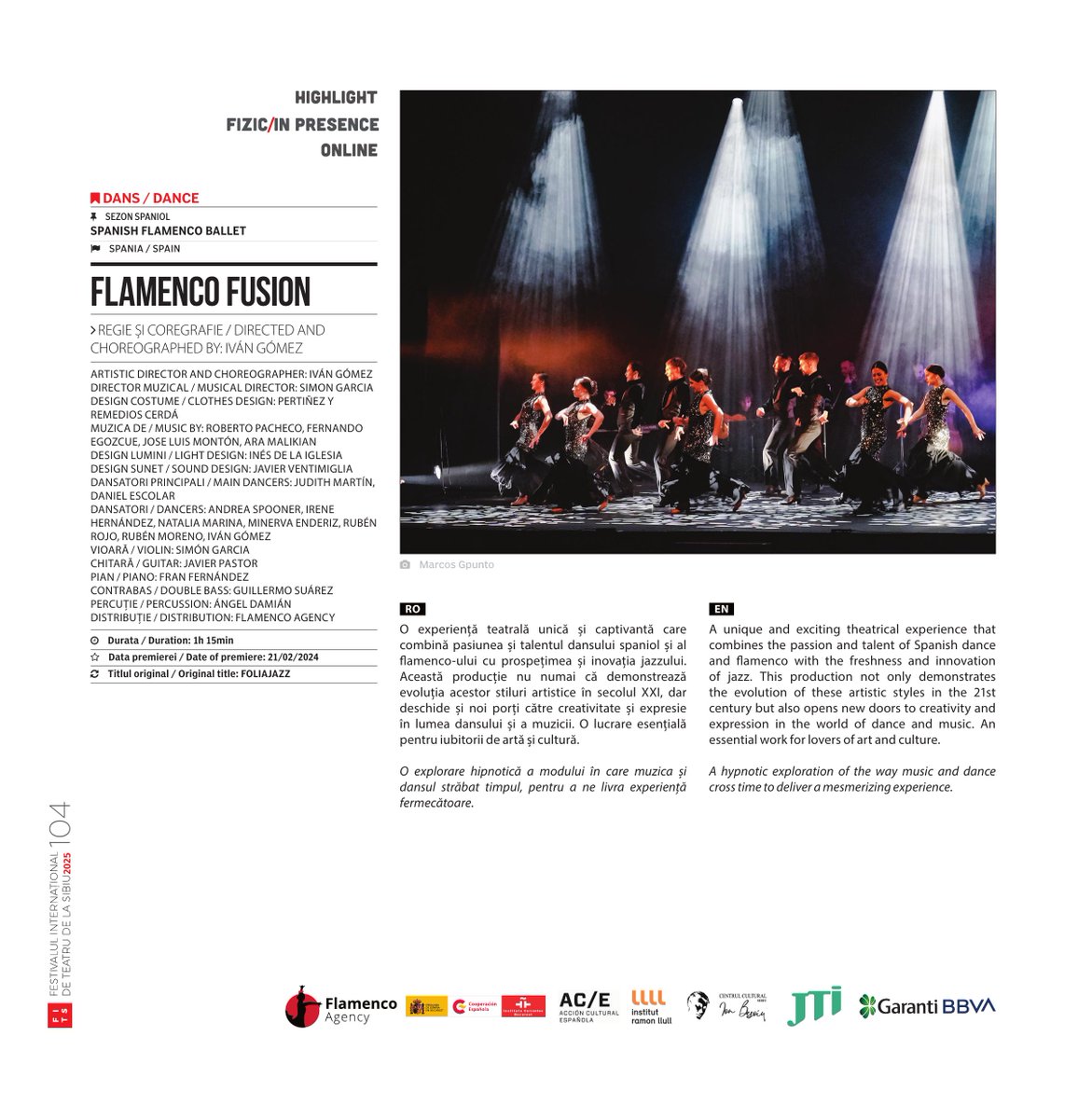 For the first time we are taking Flamenco Fusion to the beautiful city of Sibiu Romania for the Sibiu International Theatre Festival! Get ready for the excitement of Spanish Flamenco!