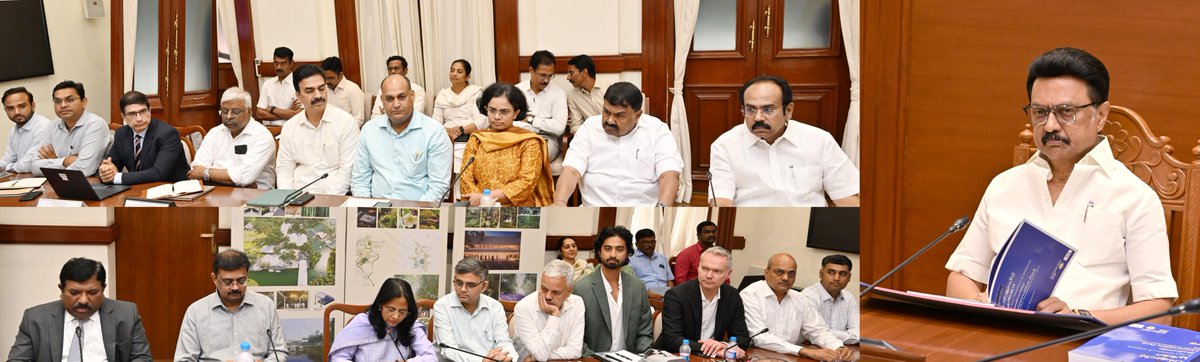 CMOTamilnadu's tweet photo. செங்கல்பட்டு மாவட்டம், கடம்பூர் கிராமத்தில் உலகத்தரத்தில் அமைக்கப்படவுள்ள பல்லுயிர் பாதுகாப்புப் பூங்கா குறித்து ஆலோசனைக் கூட்டம் மாண்புமிகு முதலமைச்சர் @mkstalin அவர்கள் தலைமையில் நடைபெற்றது. https://t.co/NMpe2YwnJO