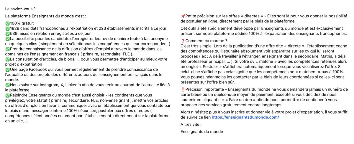 Enseignants du monde tweet media