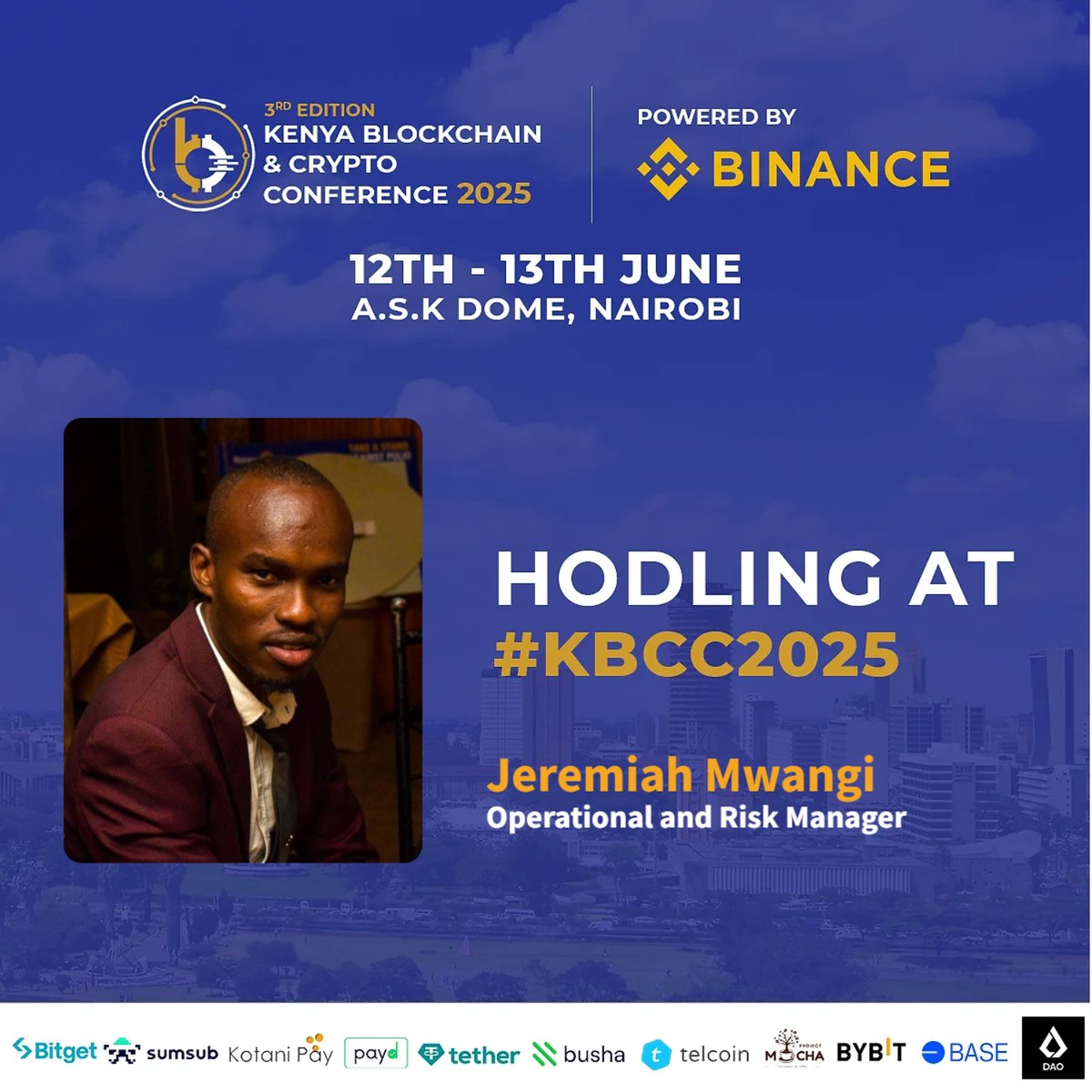 JereMwangi's tweet photo. Excited to be part of the Kenya Blockchain and Crypto Conference! 
Join me as we dive into the real impacts of blockchain, engage with Kenyan innovators and proprietary traders, and participate in insightful sessions.
Driving the future of financial markets together!  #KBCC2025 https://t.co/apVF3CQE3i