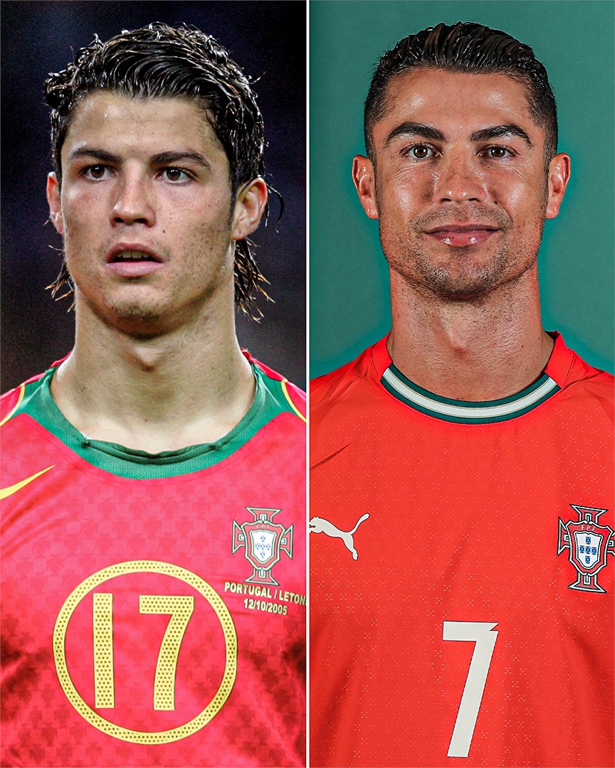 ESPN FC on X: "Cristiano Ronaldo for Portugal 20 years apart ???? https://t.co/Imc0kWmYpI" / X
