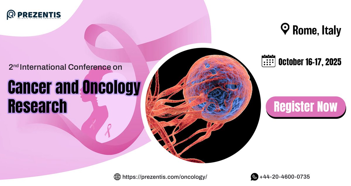 Explore the World of Oncology 2025 in this October16-17 | Rome, Italy.
Speaker slots Available...!
prezentis.com/oncology
#CancerAwareness #MedicalOncology #RadiationOncology #SurgicalOncology #Immunotherapy #TargetedTherapy #Chemo #Radiotherapy #ClinicalTrials