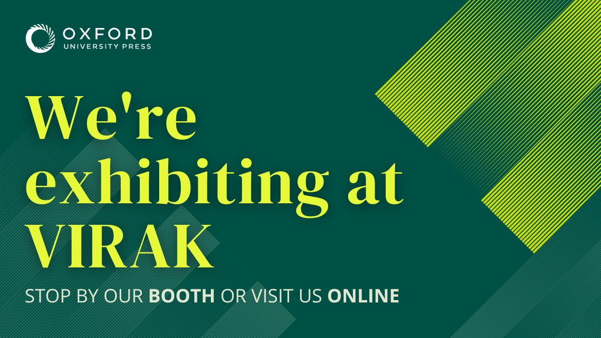 🚀 We're delighted to be exhibiting at #VIRAK this year. 🌟 Come and have a chat with us about how OUP can help your library this year. See you there! #Conference2025
#VIRAK25