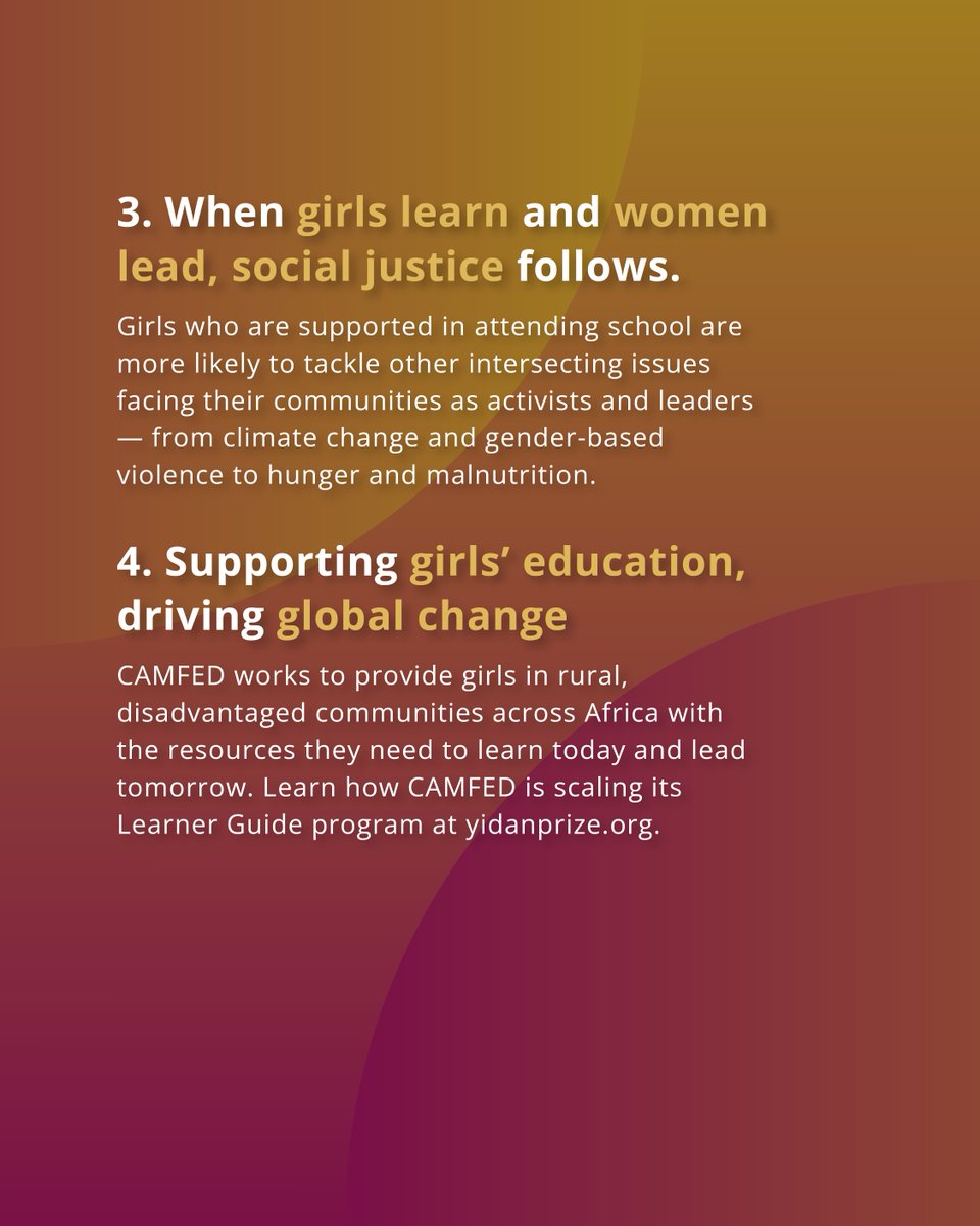 Girls’ and young women’s #education has a multiplier effect, with benefits spreading beyond the individual to families, communities, and beyond. Learn how technology can scale @CAMFED’s work, supporting #girlseducation in rural Africa: ydprize.org/45qEEo3  #YidanPrize