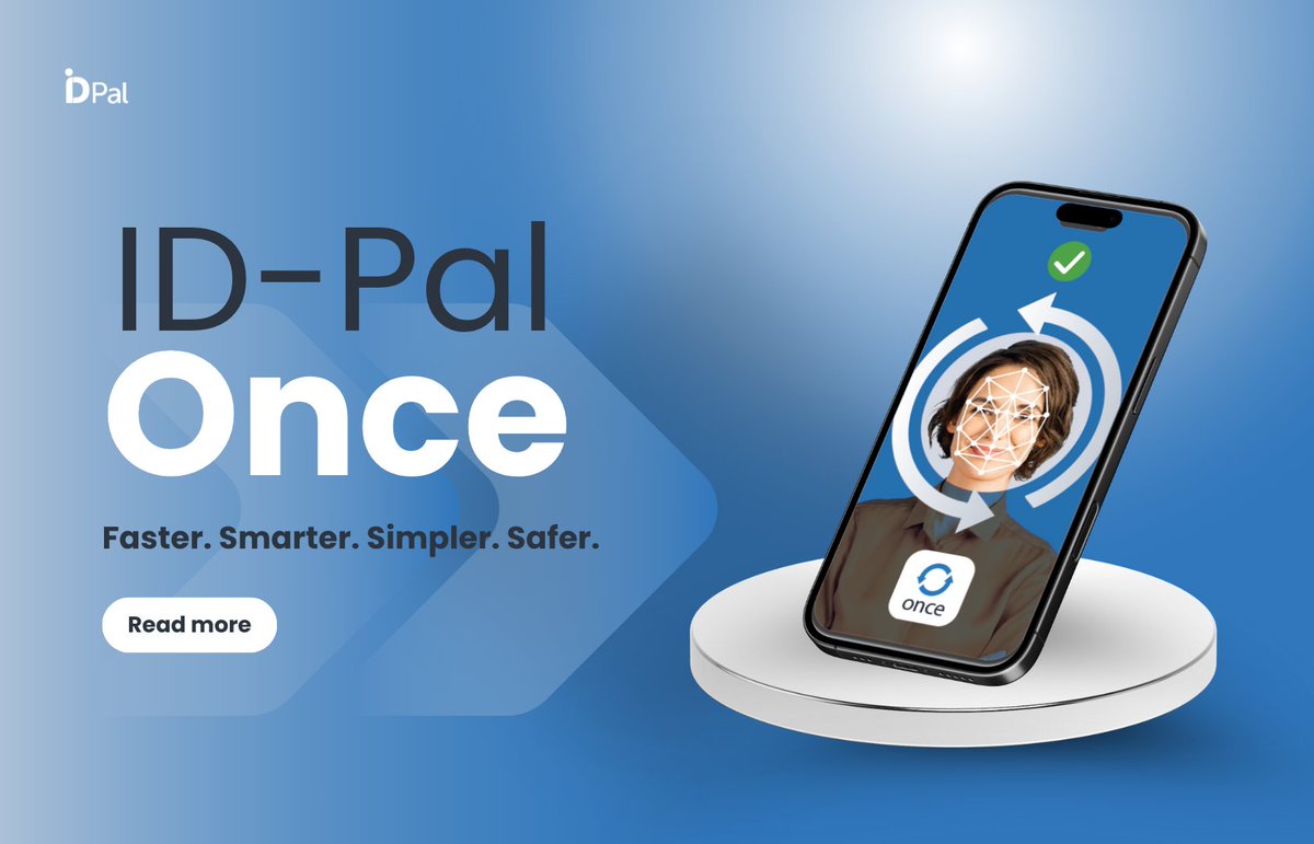 ID-Pal Once is here! A reusable KYC solution launched at #Money2020 that verifies returning customers instantly. 

It's saster, smarter, simpler and safer. 

Find our more here: bit.ly/4e4y74J 

#KYC #Fintech #DigitalIdentity