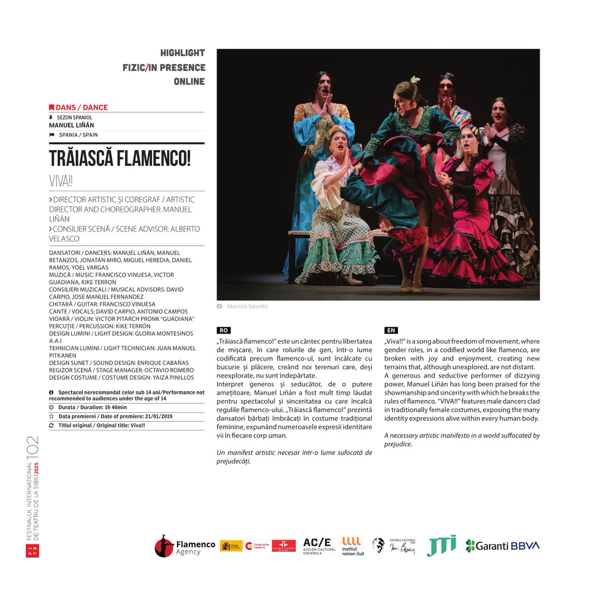 We return to the Sibiu International Theatre Festival to present iViva! by Manual Liñán to the beautiful city of Sibiu Romania on June 28th-29th!
