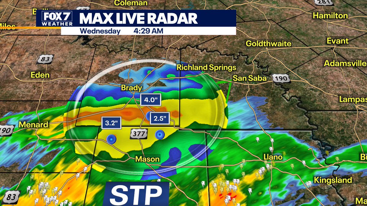 FLASH FLOOD WARNING for Northern Mason County until 7am. 4 to 6" of rain has fallen in the last few hours. Please avoid low-water crossings in these areas.
