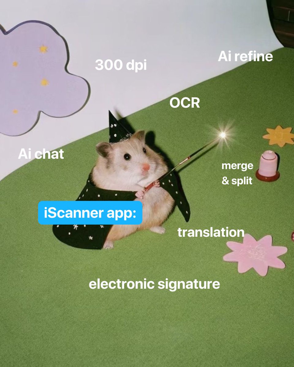 iscannerapp's tweet image. Wish you had a tiny wizard to handle all your paperwork? Now you do 🐹✨

#paperwork #scannerapp #iscannerapp #Memes #RemoteWork