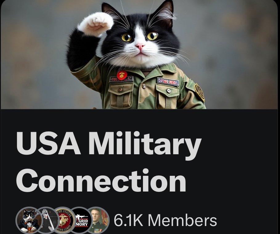 Conservative Cat (@lynnhall268) on Twitter photo EVERYONE PLEASE SHARE
ATTENTION MILITARYโผ๏ธVeterans, Active Duty, Reservists, and National & State Guard
Join a COMMUNITY that was thought out, designed and built for you, exclusively.
100% USA Military Moderators & Members Who Serve or Served.
Members Deeply Vetted by EVERYONE PLEASE SHARE
ATTENTION MILITARYโผ๏ธVeterans, Active Duty, Reservists, and National & State Guard
Join a COMMUNITY that was thought out, designed and built for you, exclusively.
100% USA Military Moderators & Members Who Serve or Served.
Members Deeply Vetted by