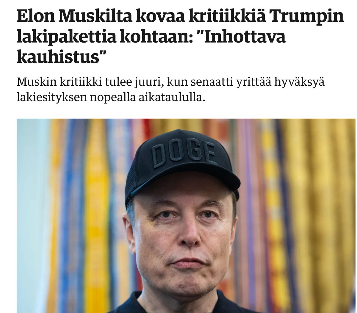 Trumpin ensimmäisellä kaudella otettiin isosti velkaa mm. verojen laskua paikkaamaan ja toinen kausi näyttää menevän samalla kaavalla vaikka alku näytti ensin toiselta. USA:n kurssi ei siis velkaantumisen suhteen käänny ja DOGE jäi siten suutariksi isossa kuvassa. Siitä kertoo