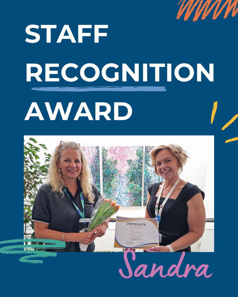 Congratulations to Sandra, our Dementia #SocialPrescribing Link Worker, who has been awarded our Staff Recognition Award this month 🎉   
 
Sandra goes above &amp; beyond both in work, &amp; through fundraising outside of work, to improve the lives of those experiencing memory loss.