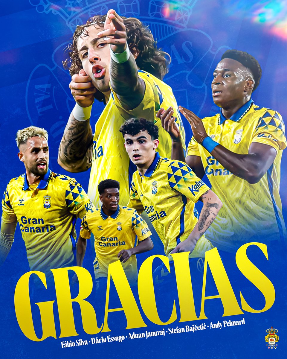 💛 GRACIAS 💛

A los jugadores que finalizan su cesión, gracias por su esfuerzo, entrega y compromiso por nuestros colores.

#LaUniónDePorVida #LaUniónHaceLasPalmas