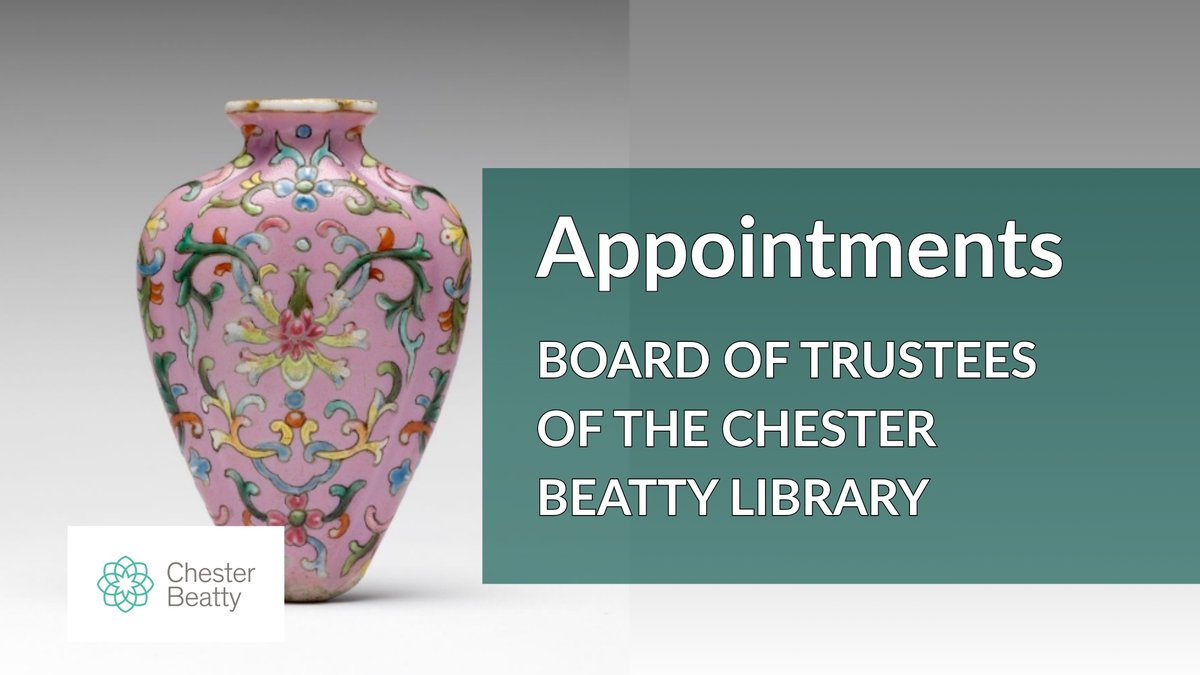 Tourism-Culture-Arts-Gaeltacht-Sport-Media (@deptcultureirl) on Twitter photo Minister <a href="/podonovan/">Patrick O'Donovan</a> is seeking to appoint suitably qualified candidates as Members of the Board of Trustees of the <a href="/CBL_Dublin/">Chester Beatty</a>
Closing Date: 13 June 2025
See: bit.ly/4kuPe1e Minister <a href="/podonovan/">Patrick O'Donovan</a> is seeking to appoint suitably qualified candidates as Members of the Board of Trustees of the <a href="/CBL_Dublin/">Chester Beatty</a>
Closing Date: 13 June 2025
See: bit.ly/4kuPe1e