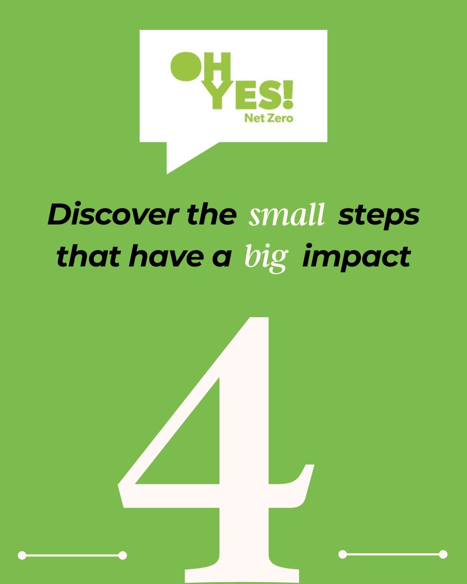 Number 4️⃣ in our 'six reasons to join an Oh Yes! Net Zero Carbon Clinic workshop' ...

✅ Discover the small steps that have a big impact.

Creating a realistic carbon reduction plan is key. Don't set targets you can't hit.

Read our blog: ohyesnetzero.uk/news/oh-yes-ne…

#OhYesNetZero
