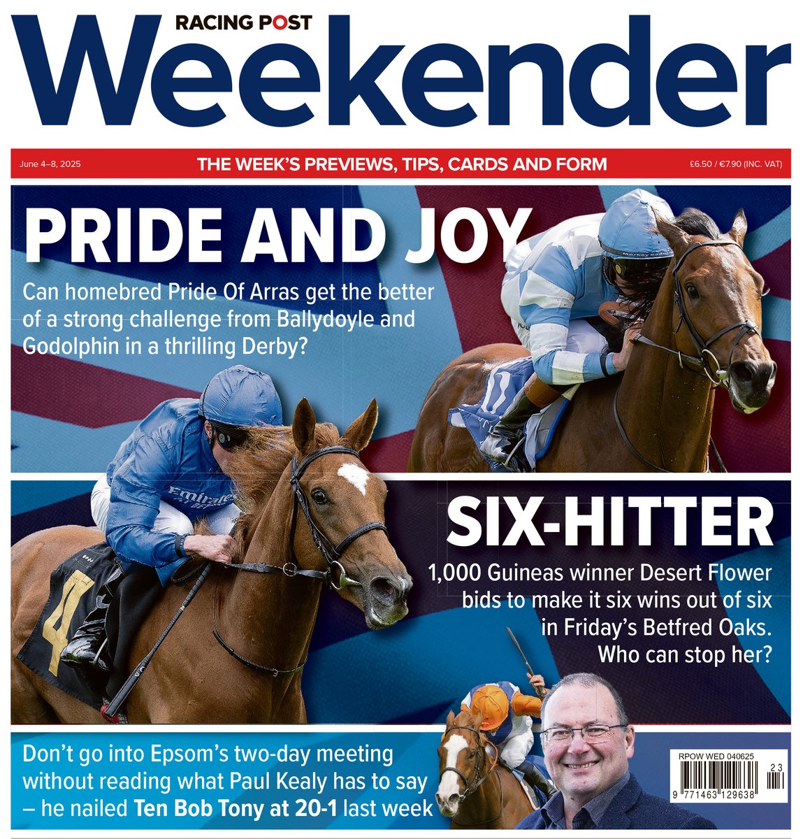 Weekender (@rpweekender) on Twitter photo Inside this week's <a href="/RPWeekender/">Weekender</a> Derby special! ๐๏ธ
๐ Form, colour cards and tipping panels from our team of experts
๐ <a href="/KittyTrice/">Kitty Trice</a> analyses the breeding for the Derby and Oaks runners
๐ฃ๏ธ Tom Segal and <a href="/mp_horseracing/">Maddy Playle</a> on racing's hot topics
๐พ Greyhound bets from <a href="/TBullenDogs/">Tony Bullen</a> Inside this week's <a href="/RPWeekender/">Weekender</a> Derby special! ๐๏ธ
๐ Form, colour cards and tipping panels from our team of experts
๐ <a href="/KittyTrice/">Kitty Trice</a> analyses the breeding for the Derby and Oaks runners
๐ฃ๏ธ Tom Segal and <a href="/mp_horseracing/">Maddy Playle</a> on racing's hot topics
๐พ Greyhound bets from <a href="/TBullenDogs/">Tony Bullen</a>