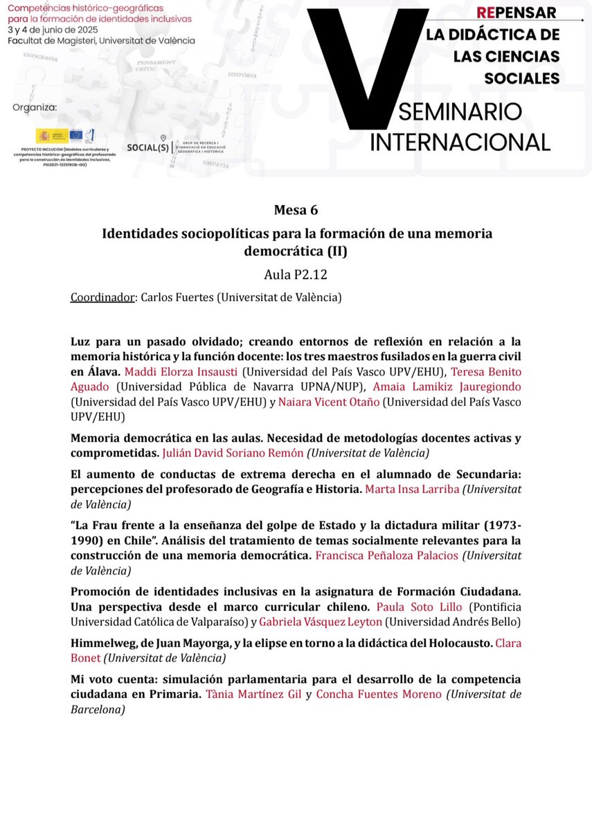 Seguimos con las comunicaciones de la mañana sobre los tres ejes del #VRepensarDCS:
-Identidades nacionales para la formación de una ciudadanía crítica
-Identidades de género para una sociedad igualitaria
-Identidades sociopolíticas para la formación de una memoria democrática