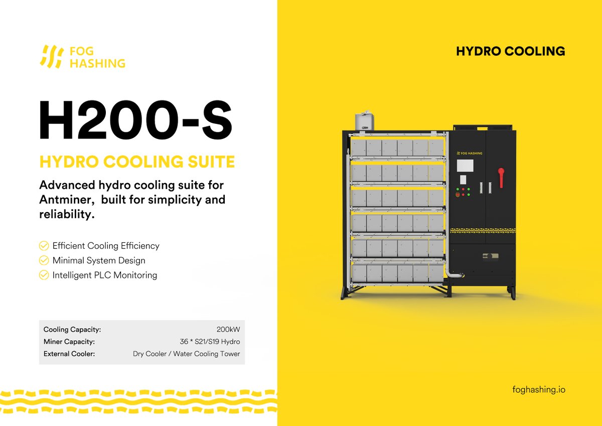 Advanced hydro cooling suite for Antminer S21/S19Hydro, 200kW, Hold 36 units.