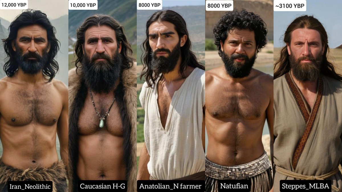 The five main early historic ancestral populations that make up the modern Iranian genome.

I like how you can spot any one of these guys among Iranians today.