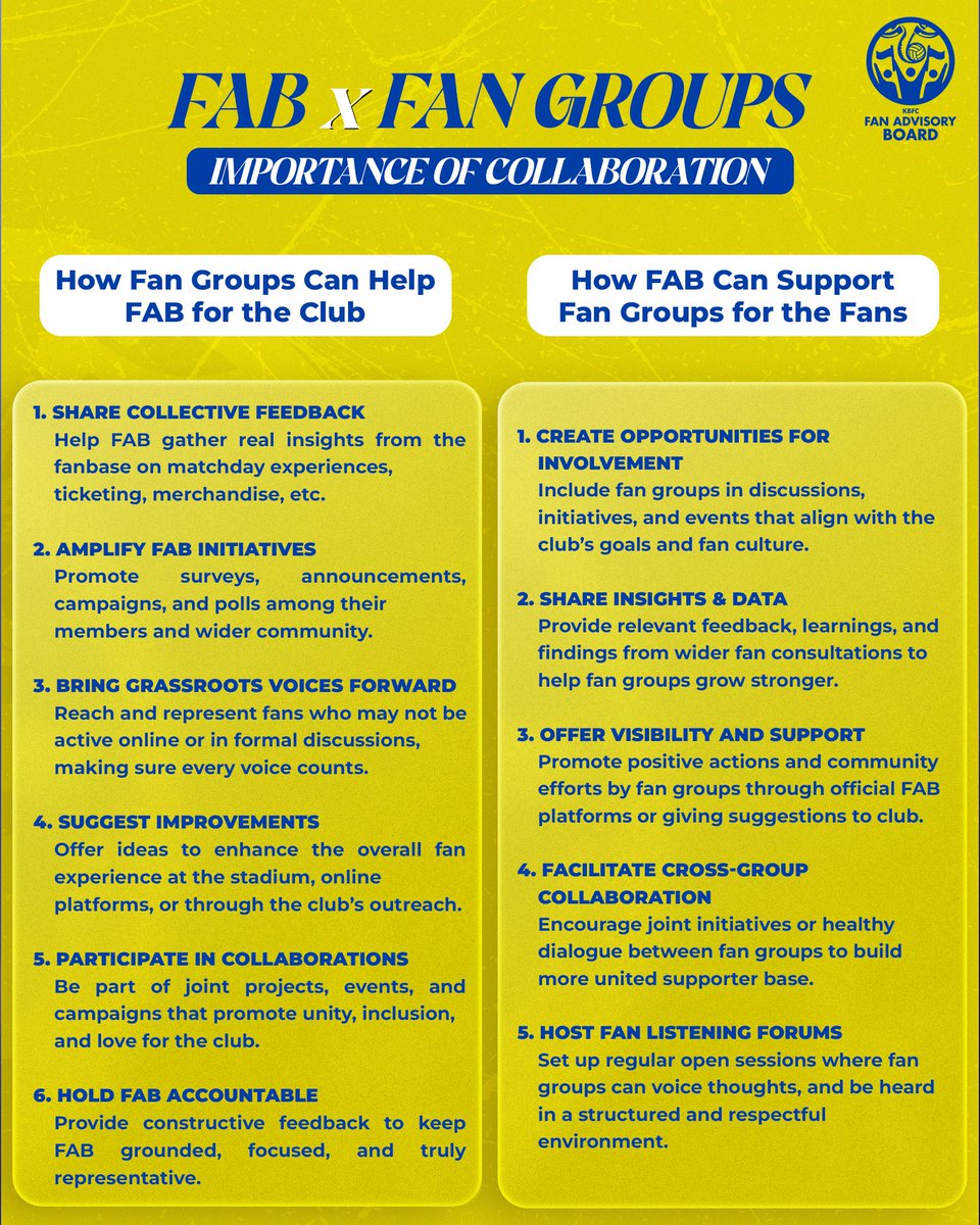 fab_kbfc's tweet image. 💬 ശബ്ദങ്ങൾ ഒന്നാകുമ്പോൾ മാറ്റങ്ങൾ ആരംഭിക്കുന്നു 💛

#KeralaBlasters #KBFCFAB #WinBack #KBFCFanAdvisoryBoard #BlastersFamily